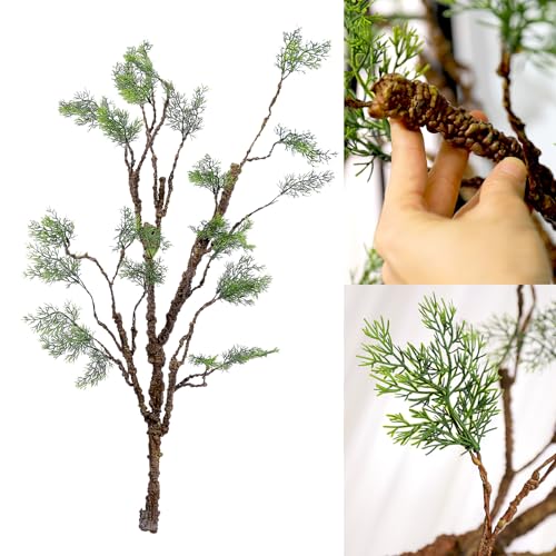 39.3in Bendable Faux Cedar Stems Artificial Pine Tree Branches Trunk Twigs Plants Vines Garland With Greenery Picks For Christmas Wall Hanging Reptile Climbing Outdoor Home Jungle Halloween Decoration