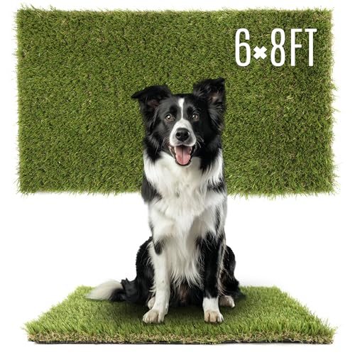 1.38" Artificial Grass Turf 6 x 8 FT, Indoor Outdoor Garden Lawn Landscape Patio Turf Grass Rug, Dog Grass Turf Pads Mat, Thick Fake Faux Turf, Dog Pets Grass Mats for Puppy Training - size: 6x8FT