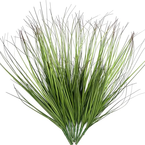 Fake Grass Shrubs Artificial Wheatgasss Plants 8 Bundles, Faux Greenery Plastic Plant for Indoor Outdoor Decoration Home Garden Christmas Party Table Centerpieces Vase DIY Decor - Tail End Red Leaves - color: Grass - Tail End Red - 8 Pack