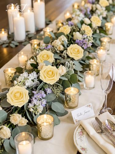 N&T NIETING Artificial Flowers, 25Pcs Fake Flowers Goose Yellow Roses Perfect for DIY Wedding Bouquets Centerpieces Bridal Shower Party Home Flower Arrangement Decorations - color: Goose Yellow, size: 25pcs