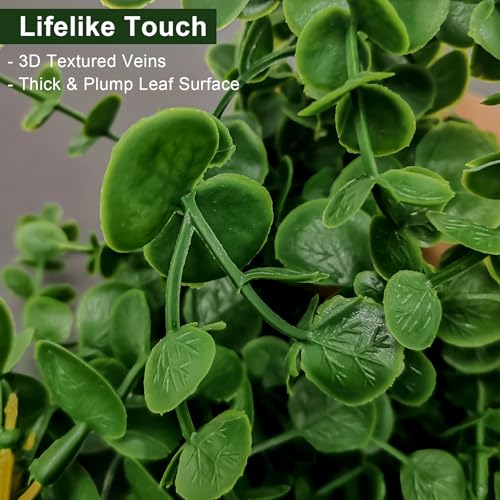 2 Pack Artificial Ivy Plants with Pots, Faux Ivy Vines Hanging Plant Greenery Fake Trailing Ivy Wall Decor for Living Room Home Shelf Bedroom Bathroom Indoor Decor (Green-01) - color: Green-01
