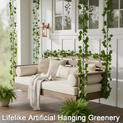 suddus Fake Vines for Room Decor 3 Pack 99 Ft Aesthetic Artificial Plant Ivy Garland Hanging Greenery Leaves Decoration for Home Bedroom Wall Wedding Party Indoor Outdoor - color: Ivy, size: Fake Vines-3 Pack