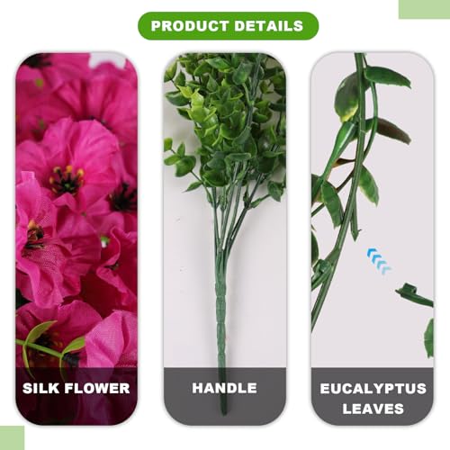 ADXORA 12 Bundles Morning Glory Artificial Flowers for Outdoor Decoration UV Resistant Fake Plastic Plants Artificial Greenery for Indoor Outdoor Garden Patio Window Box Home Decor - color: Purple