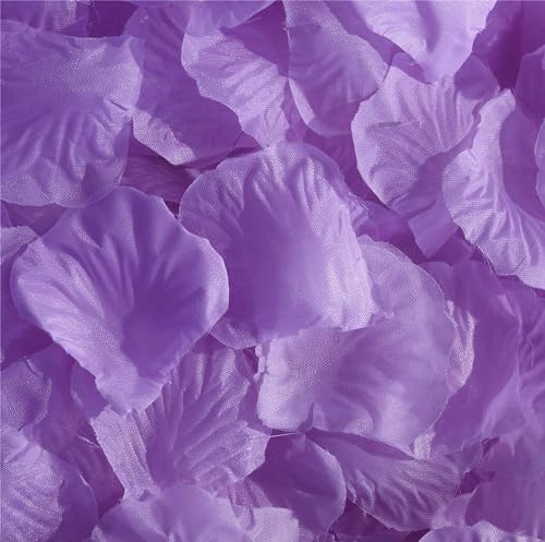 SITUMEIZI 3000PCS Artificial Silk Rose Petals Wedding Party Decoration Purple Rose Petals for Romantic Night for Her Set Flowers Petals Fake Rose Marriage Proposals Decor - color: Purple, size: 3000
