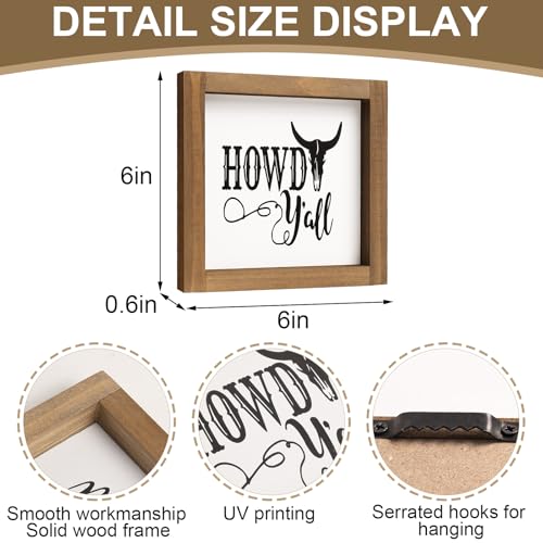 Western Bathroom Decor, Wooden Howdy Yall Sign Cowboy Wall Art, Southwestern Table Shelf Home Decoration Farmhouse Home Decoration - color: howdy yall-W