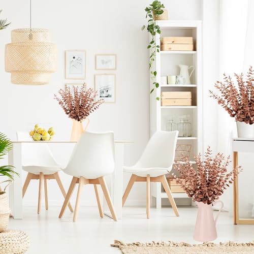 FEQO 36 Pcs Artificial Eucalyptus Stems Dark Brown Leaves Faux Eucalyptus Stems Branches 15 inch for Wedding Bouquet Home Deco - color: Dark Brown, size: 36 pcs