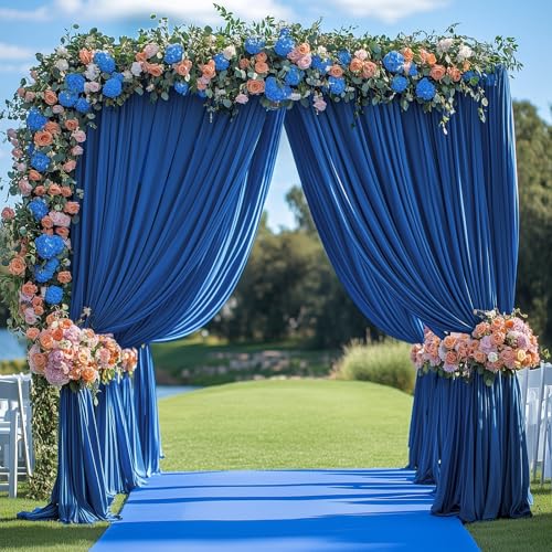 10x12 ft Royal Blue Backdrop Curtain Panels for Wedding Parties, Wrinkle Free Polyester Photo Backdrop Drapes 12 ft Long Back Drop Cloth for Birthday Photography Background Party Backdrop - color: Royal Blue, size: 5ft(W)x12ft(H)_2 Panels