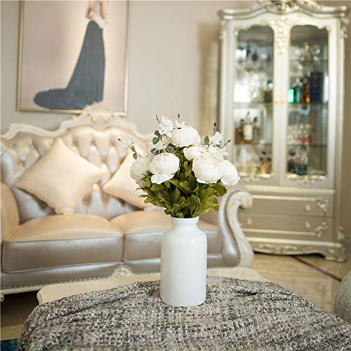 Fule 2 Pack Large Artificial Peony Silk Flower Bouquets Arrangement Wedding Centerpieces (Cream White) - color: Cream White X2