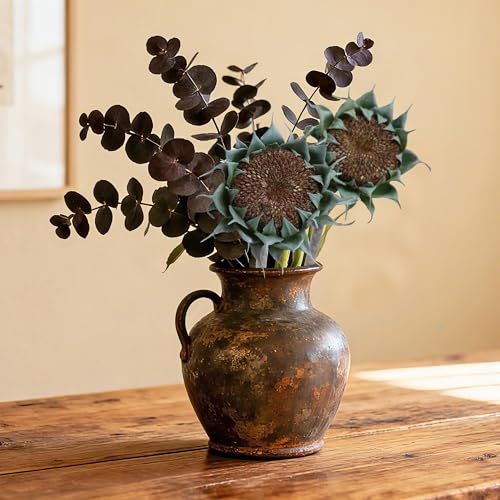 Htmeing 3PCS Artificial Sunflower Stems Faux Decor Flowers for Home Wedding Farmhouse Rustic Floral Arrangements Fake Flowers for Indoor Outdoor Display, 23.6 Inch (Brown) - color: Brown