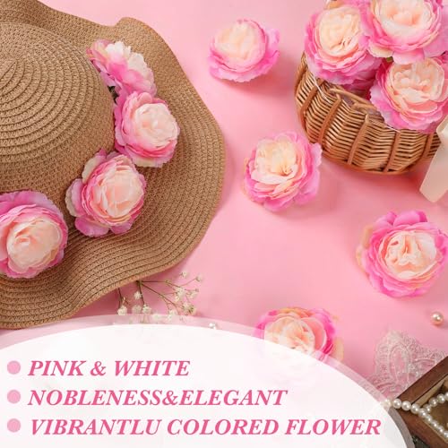 Thiccywoov 50 Pcs Artificial Flowers, 3.2 Inches Silk Rose Head Flowers Fake No Stem for Wedding Bridal Bouquet Home Floral Decor DIY Centerpieces Arrangements Party Tables Decoration(Pink Champagne) - color: Pink Champagne