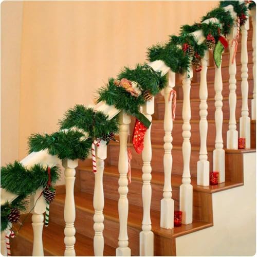 Christmas Garland, 54FT Artificial Soft Green Realistic Pine Greenery for Indoor Outdoor Xmas Mantle, Staircase, Door & Wall Decor - size: 53ft