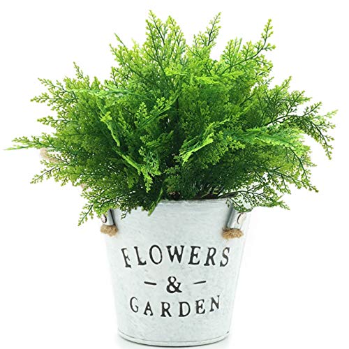 Artificial Ferns Plants, Fake Fern Greenery Plastic Plant Faux Shrub for Indoor Outdoor Home Garden UV Resistant Green Leaves Decor Garland Boston Grass Party Wedding Christmas Decorations 4 Pack - color: Fern Grass/ 4 Pack