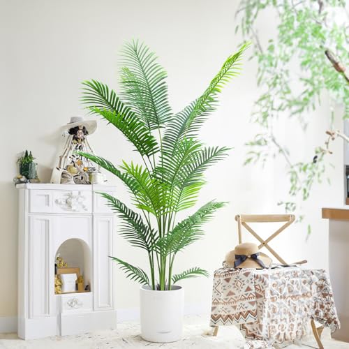 HAIHONG 6FT 2Packs Artificial Palm Tree,Faux Areca Palm Plant with Real Touch Leaves and Adjustable Branches,Fake Tropical Palm Tree for Home Office Indoor Outdoor Modern Decoration - color: Areca Palm Plant, size: 3ft
