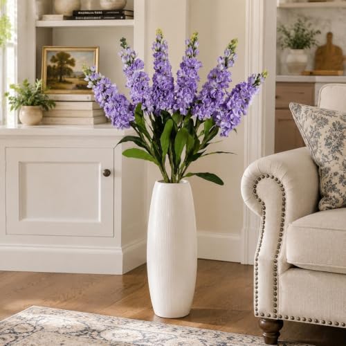 IPOPU Artificial Flowers Snapdragon Silk Flowers, 6PCS Antirrhinum Purple Delphinium Fake Flowers 31.50'' Long Stem Larkspur Faux Flowers for Wedding Table Centerpieces Vase Home Party Decor (Purple) - color: Purple