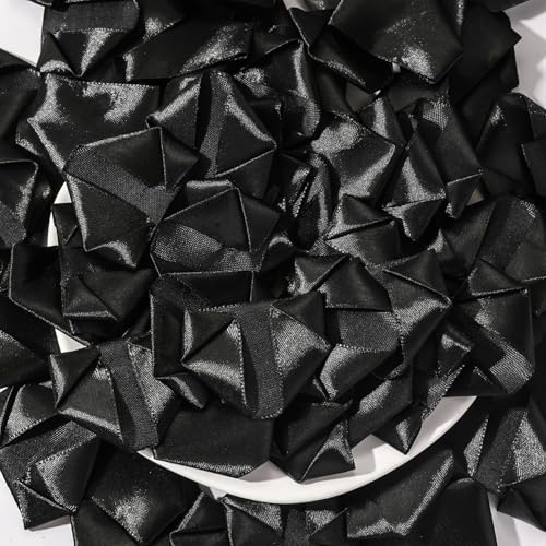 Easy & Affordable Eternal Rose Making: 300Pcs Pre-Assembled Satin Petals. DIY Your Own Long-Lasting Flowers for Weddings, Birthdays, (300 Pcs Black) - color: 300 Pcs Black