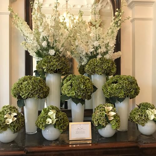Coferset 3pcs Olive Green Lifelike Hydrangea Artificial Flowers 22inch Real Touch Faux Hydrangea Flower Stem for Home Party Wedding Floral Filler Arrangements Ceterpieces Bouquets - color: Olive Green, size: 3pcs