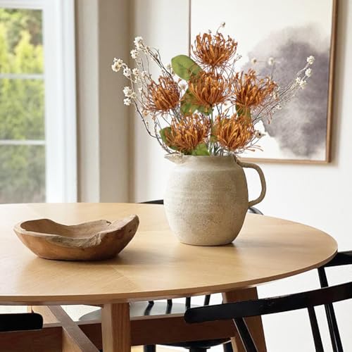 Hollyone 33" Yellow Artificial Mums for Outdoors Fall Flowers Fake Fall Mums Faux Chrysanthemum Flowers 2Pcs Spider Mum Flower Arrangement Autumn Flower with 3 Heads Long Stem for Centerpiece Bouquet - color: Fall Yellow