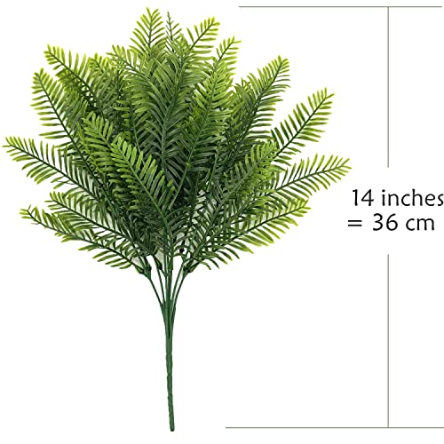 PASYOU Artificial Boston Fern Plants Decor, Fake Shrubs Greenery Leaves Plant Bamboo UV Resistant for Outdoors Indoor Hanging Planter Front Porch Garden Farmhouse Decoration 4 Pack - color: Boston Fern - 4 Pack