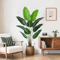 2-Pack Artificial Tree Bird of Paradise Artificial Plant, 5 Ft Faux Tropical Plant Palm Tree with Leaves Trunks Faux Banana Leaf Tree for Home Decor Living Room Indoor Outdoor Office - size: 5ft-2 pack