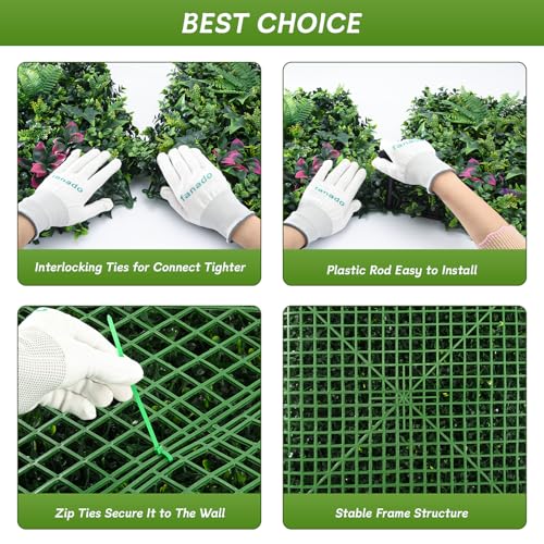 fanado Grass Wall Panels 20"x20"(12pcs), Artificial Hedge Greenery Wall Backdrop, Plant Wall, UV Protected Privacy Fence Screen, Greenery Wall Decor for Outdoor Indoor Wedding Décor - color: Mint, size: 20x20 in 12pcs
