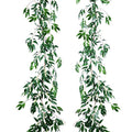 2 Pack Artificial Hanging Leaves Vines, 5.7 Ft Fake Willow Leaves Twigs Silk Plant Vines in Green for Indoor/Outdoor Wedding Decor