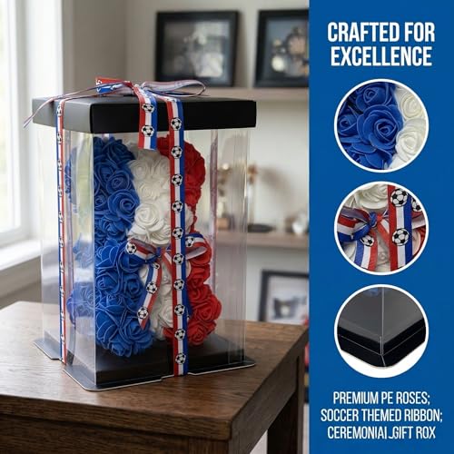 France LED Artificial Rose Flower Bear, Valentine's Mother's Day, Christmas, Birthday,Thanksgiving Party Anniversary Girl Friend Wife Light Strips and Greeting Cards (FR) - color: Fr