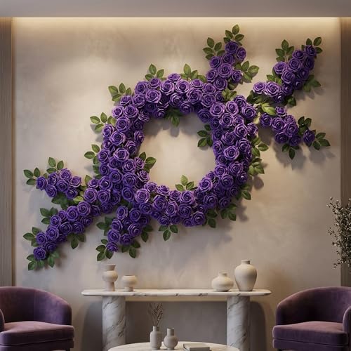 30pcs Real Looking Purple Foam Artificial Roses with Stems, Fake Rose Flowers for DIY Wedding Bouquets Bridal Shower Centerpieces Home Party Tables Valentine's Day Mother's Day Decor Gift - color: 30pcs Purple