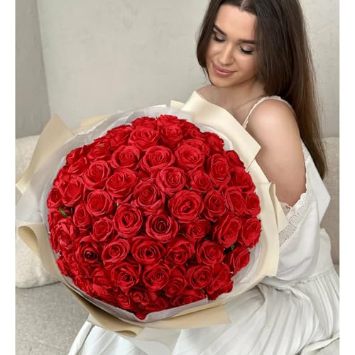 Hawesome 12PCS Artificial Silk Flowers Realistic Roses Bouquet Long Stem for Home Wedding Decoration Party (Red, 6 Flowers 6 Buds) - color: Red, size: 6 Flowers 6 Buds