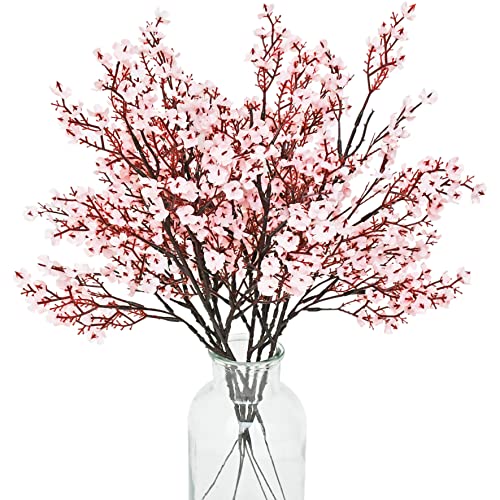 ONLY ART Light Pink Silk Baby’s Breath Flowers – 6 Bundles, 18.7" Faux Florals with Flexible Stems for New Year and Valentine's Day Elegant Home, Wedding & Event Décor - color: Light Pink