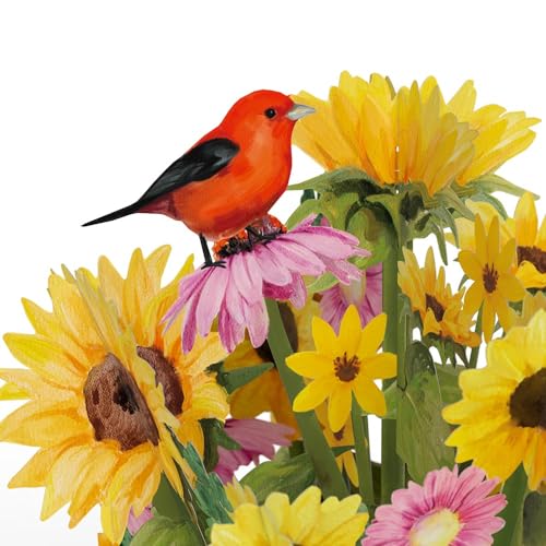 Lovepop Everyday Pop-Up Card for Her and Him - 3D Pop-Up Bouquet Greeting Cards for Men, Women - Sunflower - 12" x 8.5" Floral Bouquet - Blank Note Card Included - color: Golden Sunflower Bouquet