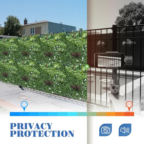 ECOOPTS 40"x40" Faux Ivy Privacy Fence Screen Artificial Boxwood Panels Topiary Hedge Plants for Indoor Outdoor Decoration, #4 Mixed Leave, 1 Pack - color: 40"x40" #4 Mixed Leave, size: 40"x40"