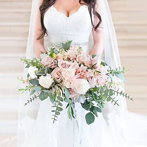 36pcs Eucalyptus Stems Artificial Eucalyptus Leaves Fake Greenery Branches Stems Faux Eucalyptuses Wedding Bouquet (Gteen) - color: Gteen