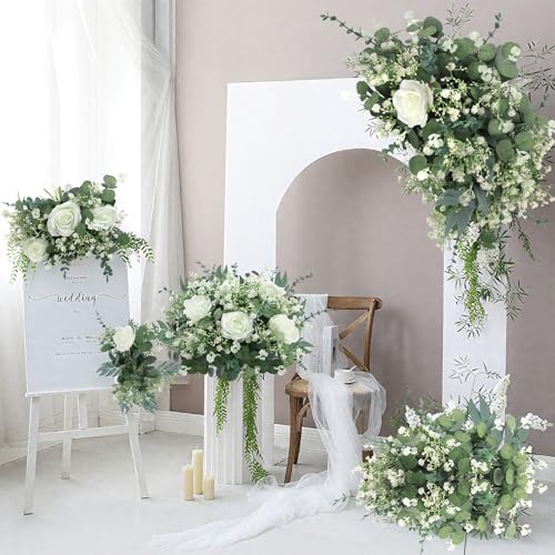 108 PCS Baby's Breath Artificial Flowers - Babys Breath Flowers with Eucalyptus Stem Bulk - Real Touch Fake Gypsophila Bouquets for Wedding Decor, Party Arrangements, Home Decoration, DIY Crafts - color: 108pcs Flower With Eucalyptus Stem
