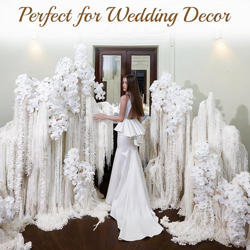 17PCS Dried Amaranthus Hanging Flowers – 100% Natural 23" Ivory White Preserved Amaranthus for Wedding Decor, Floral Arrangements, Arch Backdrop, Table Centerpieces & Home Wall Hanging - color: 17pcs Ivory White