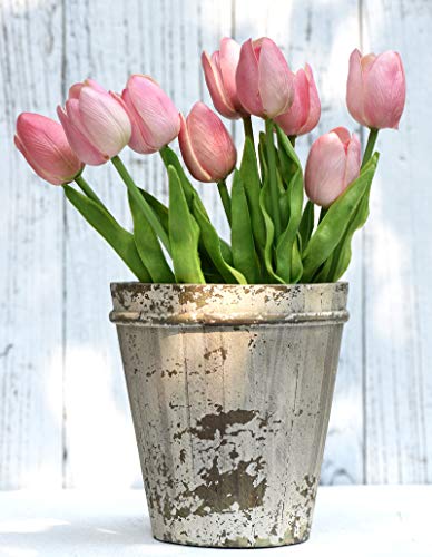 FiveSeasonStuff Real Touch Tulips Artificial Flowers – 15 Stems Faux Tulip Bouquet in Gift Box for Wedding, Home Decor, Party, Floral Arrangements (Amaranth Pink) - color: #4 Amaranth Pink