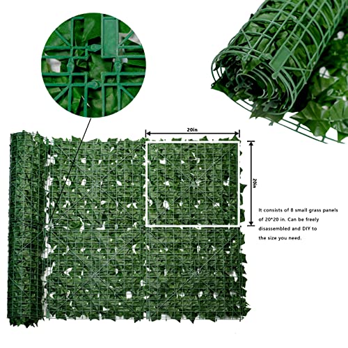 Bybeton 40" x 80" Artificial Ivy Privacy Fence Screen, UV Protected Faux Ivy Vine Leaf Roll, Greenery Wall Panels for Outdoor Patio, Balcony, Garden and Backyard Privacy Decor - color: Green - Ivy, size: 40 x 80 in
