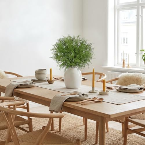 Hollyone 10 Pcs Fake Fern Cedar Outdoors Indoors Fern Stems Bush 19.6" Artificial Ferns Plants Greenery Cedar Stems Faux Shrubs Plant for Garden Farmhouse Front Porch Table Window Home Decor - color: Style #3