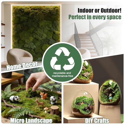 Fake Moss Rug Artificial Moss 39.4" x 39.4" Faux Moss for Crafts Like Fairy Garden Accessories, Plants Indoor, DIY Enchanted Forest Decor, Wedding Table Centerpieces Party Decorations (100x100cm) - size: 100cm*100cm