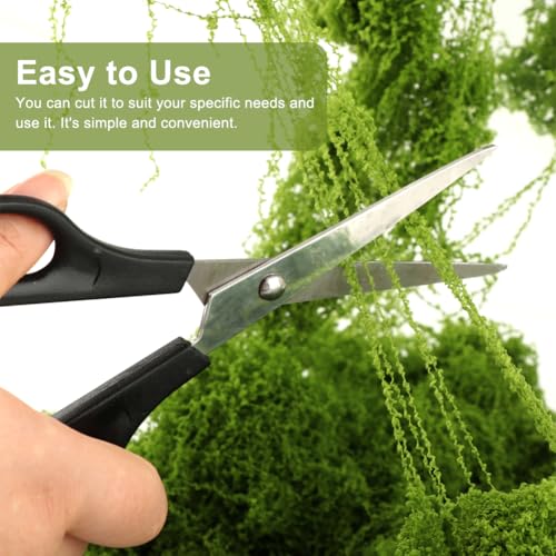 7 oz Fake Moss for Crafts, Realistic Pot Filler for Artificial & Potted Plants, Reusable Greenery Filler for Fairy Garden Decor, Includes Dark & Light Green