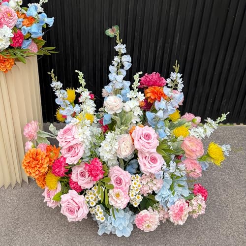 Multiple Colors Flower Row Decor Church Wedding Event Stage Flora Arrangement Floor Decoration Supplies (1,40cm) - color: 1, size: 40cm