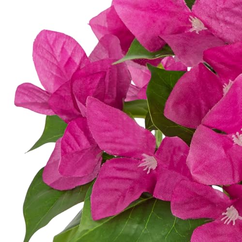 2 Pack Artificial Bougainvillea Plant with Pot, Fake Bougainvillea Flower Potted Plant for Indoor Home Living Room Office Wedding Party Tabletop Decoration, Pink - color: Pink