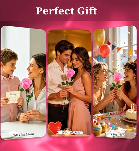 Preserved Flowers for Delivery,Pink Rose Bouquets That Last 5 Years,Birthday Flowers Gifts for Women Mom Grandma Wife Friends,Mothers Day Roses Gift,Romantic Floral for Anniversary or Valentine’s Day - color: Pink, size: Single Rose