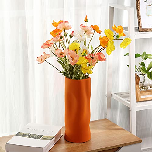 Artificial Poppy Flowers, 8 Bundles Faux Poppies with Stems for Floral Arrangements - Wedding, Home, Office, Party Table Centerpiece Decor - color: Mixcolor