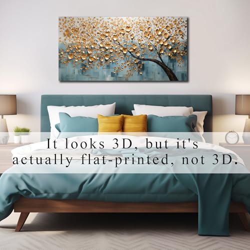 Tree of Life Wall Art for Living Room Gold Art Wall Decor for Office Ready to Hang 24 x 48 Inch - color: Gold, size: 48"L x 24"W