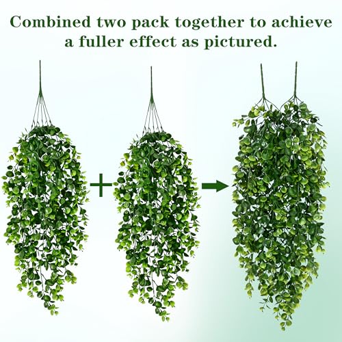 Waipfaru 8Pcs Fake Hanging Plants 2.7FT Fake Plants Fake Vines Greenery | UV Resistant Faux Outdoor Plants Ivy Vines for Modern Boho Patio Outdoor Indoor Party Wall Porch Gazebo Aesthetic Decor - color: Photos Ivy Vines, size: 8Pcs Plants
