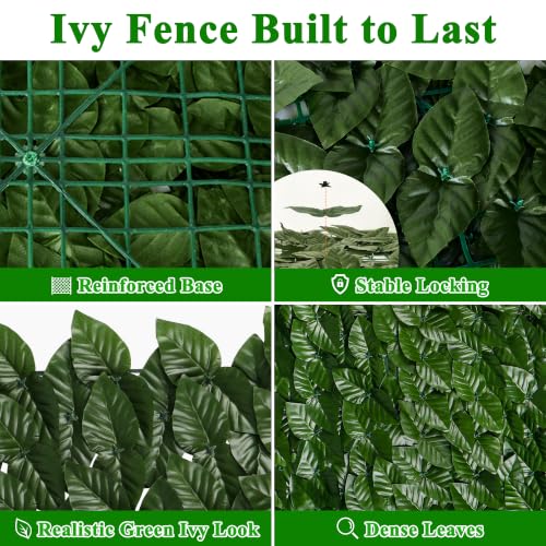 iCover 2PK 39 * 118in Artificial Ivy Privacy Fence Screen Cover, Highly Dense Leaves Wtih Strengthened Joint Prevent Leave Falling Off, Faux Hedge Panels Greenery Vines, Decorative Fences - color: Green Vines, size: 39*236in