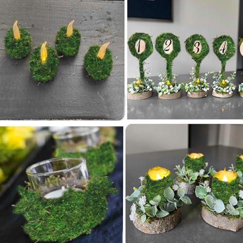 FAICOIA Moss Table Runner Dried Moss for Crafts Green Moss Roll for Fairy Gardens Wedding Woodland Decor 12" x 60" Preserved Moss Mat for Table Decoration Moss Carpet for Moss Grass Wall 30x153cm - color: 12 x 60 Inch/30 x 153 cm