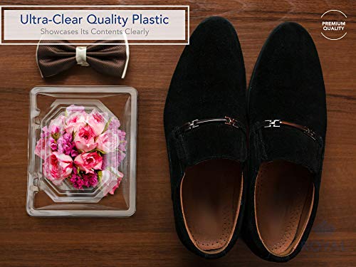 Royal Imports Clear Plastic Flower Box for Corsage, Boutonniere, Rose, Orchid Prom Wedding Craft Container 6x5x4-10 Pack