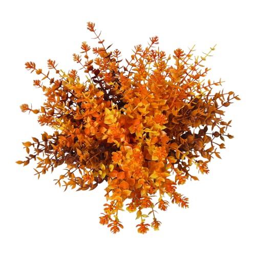 8 Bundles Multi Colored Artificial Eucalyptus Leaves, Plastic Plants, Outdoor Plants, Indoor Decorative Artificial Plants, Porch Window Frames, Green Plant Decorations (8, Autumn Colors) - color: Autumn Colors