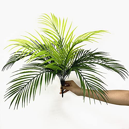 CATTREE Artificial Palm Plants, Faux Tropical Plant Plastic Shrubs Fern Leaves Coconut Tree Fake Bushes for Indoor Outdoor Home Verandah Office Table Centerpieces Arrangements DIY Decoration 4 Pack - color: Tropical Palm Plant-4 Pcs